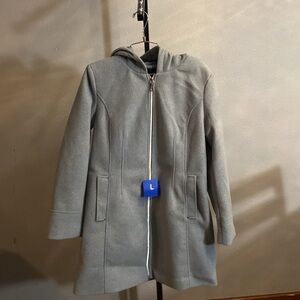 Vince Camuto Women's Faux Wool Full-Zip Hooded Jacket, Blue, Size L